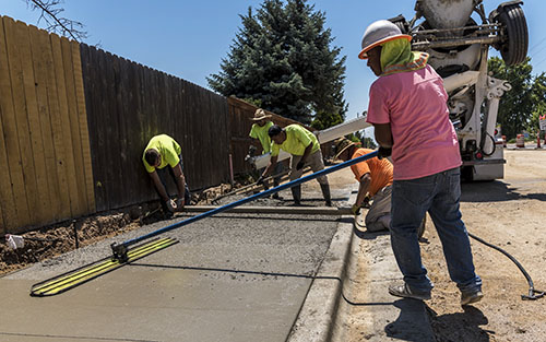 Photograph of sidewalk construction